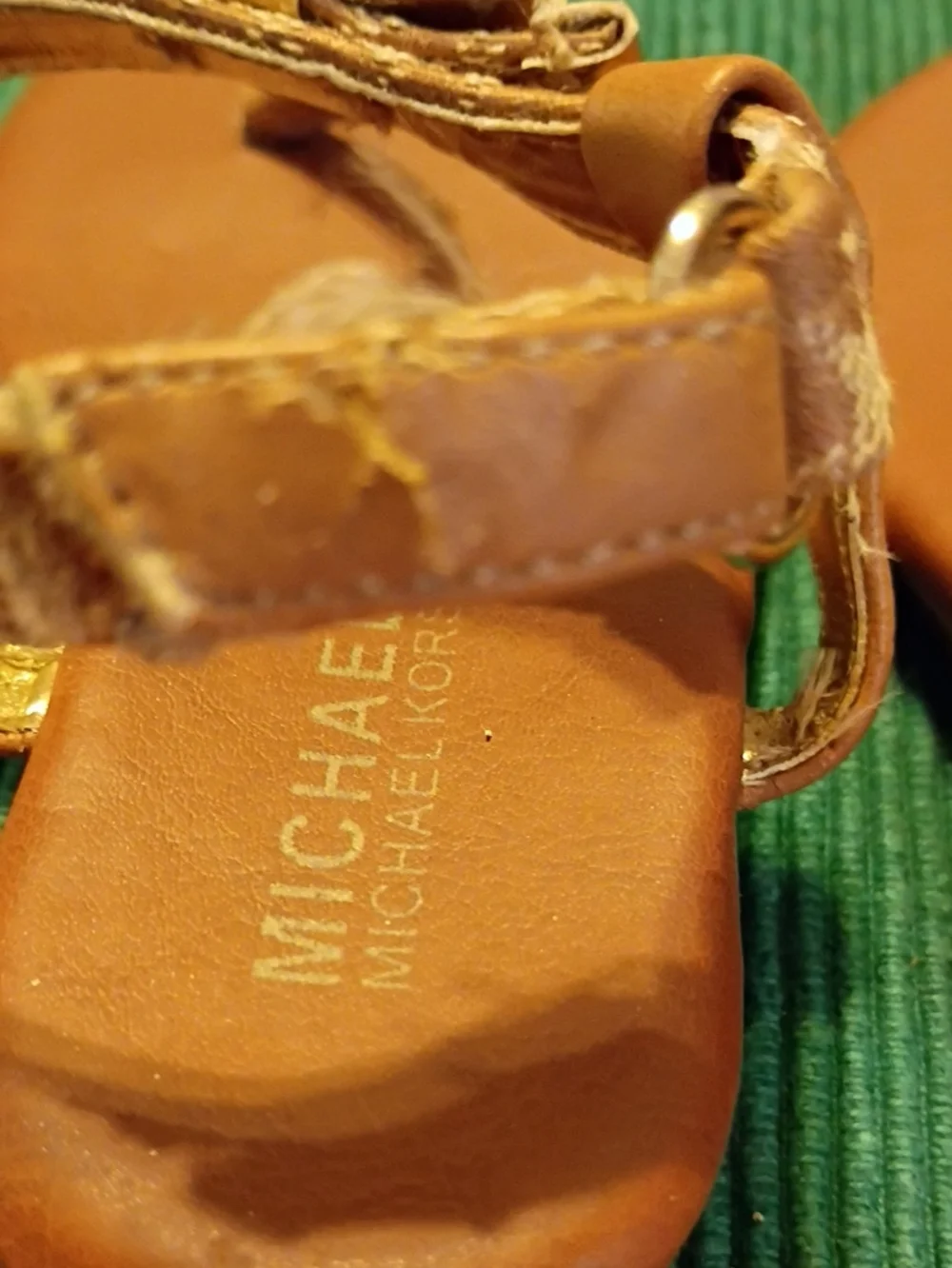 Michael Kors Girls' Tan T-Strap Sandals